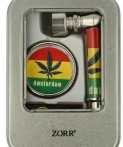 Zorr Pfeifenset Grinder + Pfeife + Ersatzsiebe Nr. 4