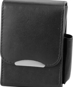 Zigaretten-Packungsetui Leder schwarz 85mm