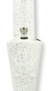Acryl Bong gesprenkelt Weiß mit Metallchillum