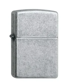 Feuerzeug Zippo Antik aus Chrom gebürstet in silber schwarz matt