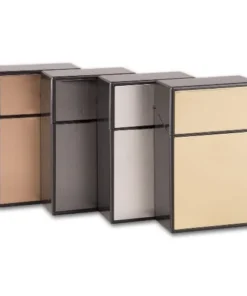 Zigarettenbox Kunststoff 20er CHAMP Metall gebürstet 4 Farben