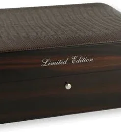 Gentili Humidor Ebano Makassar Pelle Iguana Marrone