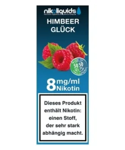 E-Liquid NIKOLIQUIDS Himbeerglück 8 mg 50 PG / 50 VG