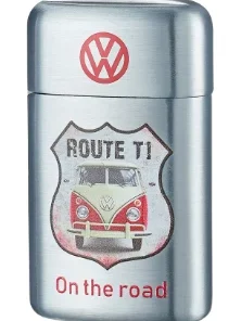 VW Volkswagen Metall Feuerzeug On The Road Rot