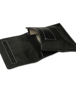 Tabaktasche für Feinschnittpäckchen aus Leder glatt in schwarz