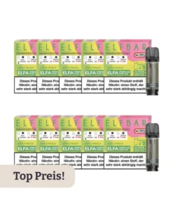 10er Pack E-Liquidpod ELFBAR APPLE PEACH 0 mg 2 Pods ( OHNE NIKOTIN )
