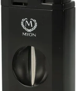 Myon Jetflame Feuerzeug mit Zigarrenschneider Schwarz