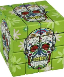 Atomic Metall Grinder Cube Skull, grün 4-teilig