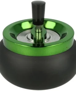 Schleuderascher Metall Schwarz / Grün-metallic 13cm