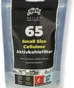 Kailar Cellulose Slim Aktivkohlefilter 5,9 mm 65 Stk. schwarz weiß