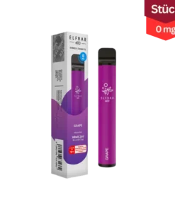 Elfbar Grape 0mg 600 Züge Vape Einweg E-Zigarette