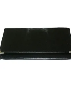 Tabaktasche für Feinschnittpäckchen aus Nappaleder Metall glatt in schwarz silber