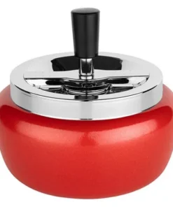 Schleuderascher Metall rot chrom 13 cm