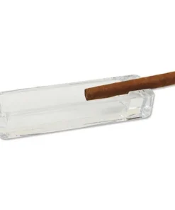 Zigarrenaschenbecher aus Glas in transparent mit 1 Ablage