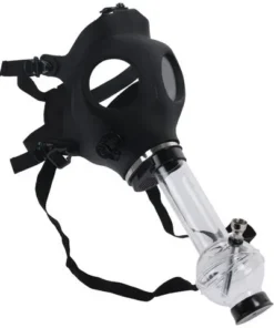 Gasmasken Bong schwarz transparent 18cm