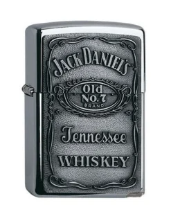 Feuerzeug Zippo Jack Daniel’s No.7 aus Chrom poliert in silber glänzend mit Emblem