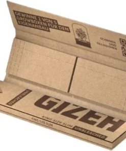 Gizeh Blättchen Unbleached King Size Extra Fine mit Tips (34 Blatt)