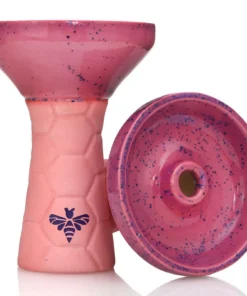 Bee Hookah Phunnel Half Glazed Pink Amethyst