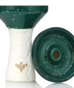 Bee Hookah Phunnel Half Glazed White Emerald