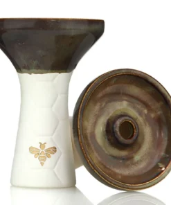 Bee Hookah Phunnel White – Half Glazed Grey Purple
