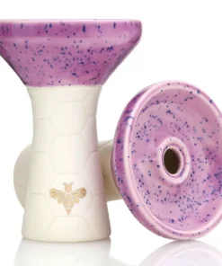 Bee Hookah Phunnel White – Half Glazed Violet Blue