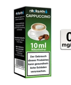E-Liquid Nikoliquids Cappucino nikotinfrei Flasche 10 ml