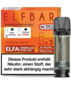 E-Liquidpod ELFBAR Elfa Tropical Fruit 2ml Pod 0mg Nikotin 2er ( OHNE NIKOTIN )