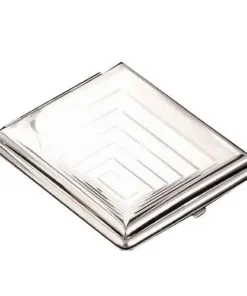 Zigarettenetui 24er aus Metall VH 24er Nickel chrom/poliert Rechtecke mit Gummi