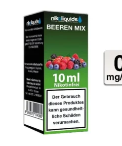 E-Liquid Nikoliquids Beeren Mix nikotinfrei Flasche 10 ml