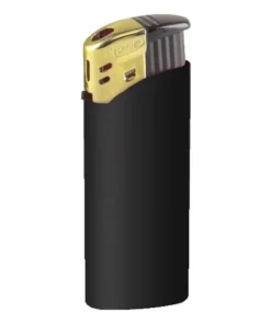 Einwegfeuerzeug Piezo ATOMIC (25) CR Medi schwarz gold