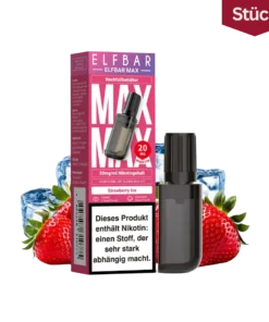 Elfbar Max Strawberry Ice Nachfüllbehälter Vape Pod 20mg