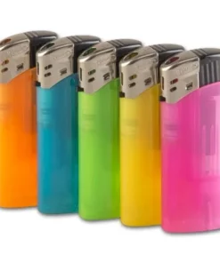 Einwegfeuerzeug Piezo ATOMIC (25) CR Medi transparent 5 Farben sortier