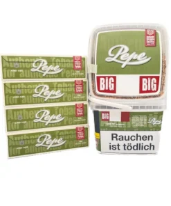 2 x Pepe Rich Volumen Tabak Eimer 170 Gramm & 4 x Schachteln Pepe Hülsen