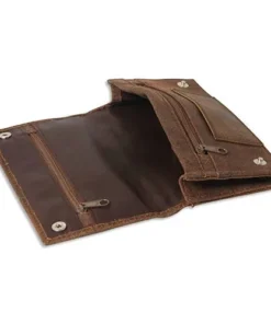 Tabaktasche für Feinschnittpäckchen aus Leder Antiklook in braun