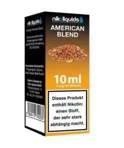 E-Liquid Nikoliquids Amercian Blend mit 3 mg Nikotin