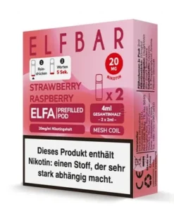 E-Liquidpod ELFBAR Elfa Strawberry Raspberry 20mg 2 Pods