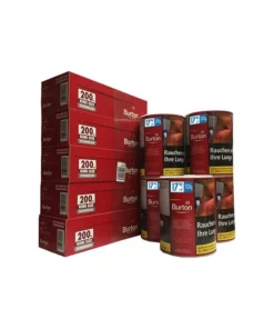 5 x Dosen BURTON Red 120 Gramm & 1000 Burton Hülsen