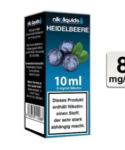 E-Liquid Nikoliquids Heidelbeere 8 mg/ml Flasche 10 ml