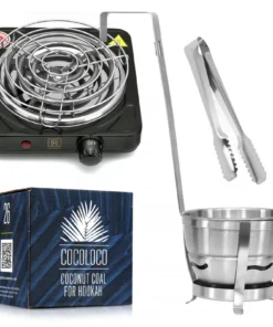 Shisha Kohleanzünder Kohle Kohlekorb Kohlezange Set