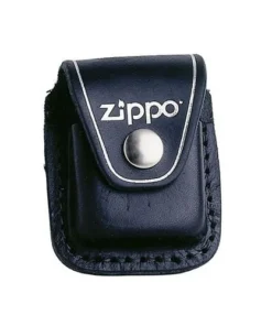 Feuerzeugtasche Zippo aus Leder bedruckt in schwarz mit Gürtelclip