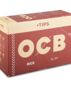 Drehpapier OCB Rice Slim + Tips – 32 Blatt & 32 Tips (Einzelheftchen)