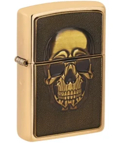 ZIPPO messing gebrstet Embossed Skull 2008094