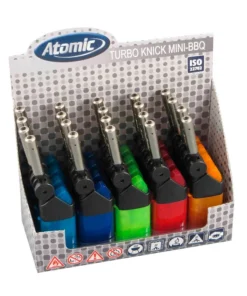 Stabfeuerzeug Turbo ATOMIC Knick Mini BBQ farblich sortiert