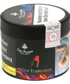 True Passion 6 Gum Turbulence Shisha Tabak 200g