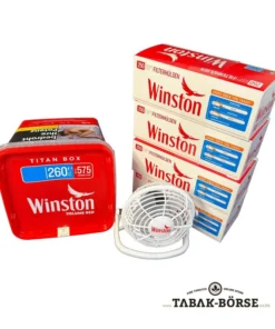 1 xWinston Red Titan Box 250 Gramm & 1.000 Winston Extra Hülsen & 1 x Ventilator